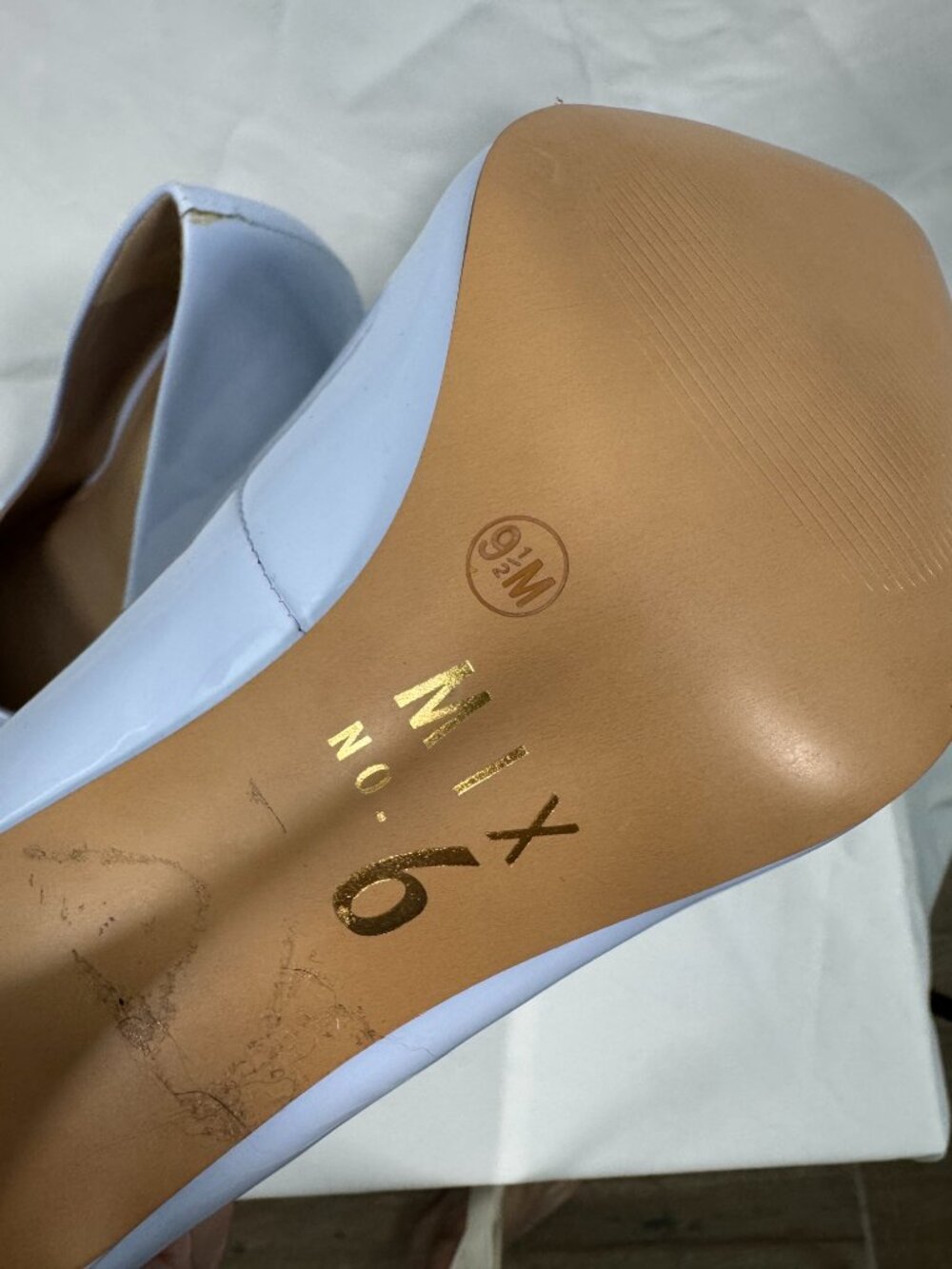 Mix No. 6 Periwinkle Patent Pointed Toe Pumps Sz 9.5 - Picture 6 of 6